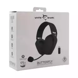 White Shark безжични геймърски слушалки Gaming Headphones BUTTERFLY - Bluetooth, 2.4G, Black