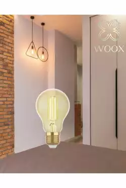 Woox смарт крушка Light - R5137 - WiFi Smart Filament LED Bulb E27, Type A60, Amber, Warm and Cool White, 4.9W/50W, 470 lm                          