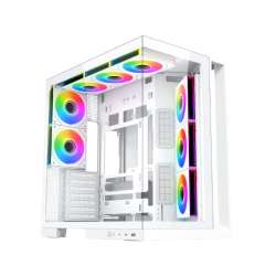 Xigmatek кутия Case ATX - Aqua 7 Arctic - 8 ARGB Fans, USB-C