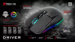 Xtrike ME геймърска мишка Gaming Mouse GM-310 - 6400dpi, RGB, programmable