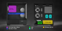 Zalman кутия Case ATX - Chronix BLACK V2 - 3 x 120 mm A-RGB, USB-C, Tempered Glass