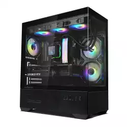 Zalman кутия Case ATX - Chronix BLACK V2 - 3 x 120 mm A-RGB, USB-C, Tempered Glass