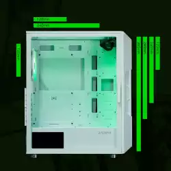 Zalman кутия Case ATX - i3 NEO ARGB White - Mesh, aRGB, Tempered Glass