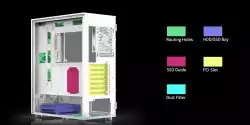 Zalman кутия Case ATX - i3 NEO ARGB White - Mesh, aRGB, Tempered Glass