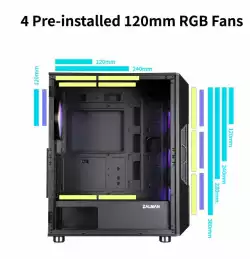 Zalman кутия Case ATX - I3 NEO Black - RGB, Mesh