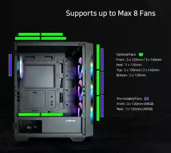 Zalman кутия Case ATX - I3 NEO TG Black - aRGB, Tempered Glass