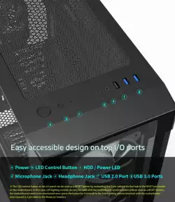 Zalman кутия Case ATX - I3 NEO TG Black - aRGB, Tempered Glass