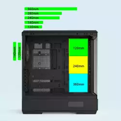 Zalman кутия Case ATX - P50 DS Black - Digital Display, Addressable RGB