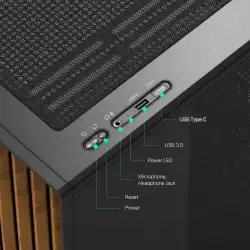 Zalman кутия Case mATX - P10 NAMU BLACK - Wood, USB-C