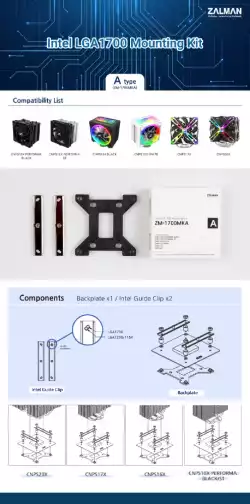 Zalman Mounting Kit LGA1700 TYPE-A for CNPS10x/16x/17x/20x - ZM1700-MKA                          