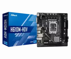 ASROCK Main Board Desktop H610M-HDV (S1700, 2x DDR4, 1x PCIe x16, 1x PCIe x1, 4x SATA3 6.0Gb/s, 4x USB 3.2, 6x USB 2.0, 1x VGA, 1x HDMI, 1x DP 1.4, 1x GLAN, mATX) Retail
