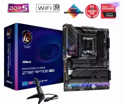 ASROCK MB Desktop Z790 Riptide Wi-Fi S1700, 4x DDR5, 1x PCIe 5.0 x16, 1x PCIe 4.0 x16, 1x PCIe 3.0 x1, 1x Blazing M.2, 4x Hyper M.2,  8x SATA3, 2x USB-C, 8x USB 3.2, 6x USB 2.0, 1x RJ-45 2.5GB, 802.11ax Wi-Fi 7 + Bluetooth 5.4, 1x HDMI, 1x DP 1.4, ATX