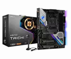 ASROCK Main Board Desktop X570 TAICHI (AM4, X570, 4xDDR4, 3xPCIe4.0 x16, 2xPCIe4.0 x1, 8xSATA, 2xGen4 x4 M.2, 1xM.2, .xUSB3.2 Gen2, 8xUSB3.2 Gen1, 8xUSB3.2 Gen1, WiFi-802.11ax, Bluetooth 5.0, GLAN, ATX, Retail)