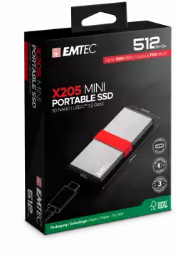 EMTEC EXT SSD X205 512G /USB-C                          