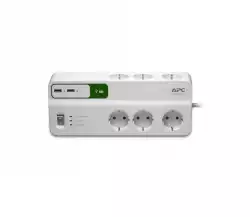 APC Essential SurgeArrest 6 outlets with 5V 2.4A 2 port USB charger 230V