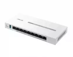 Asus Business Gigabit PoE+ VPN Wired Router, ExpertWiFi EBG19P, 8 PoE+ ports, 123W, 1 gigabit WAN+2 gigabit WAN/LAN, USB 3.2, PoE centralized control, SDN, guest portal, Multi-WAN, Commercial-Grade Network Security & VPN, wall mounting,White