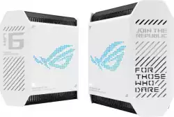 Asus Gaming Mesh WiFi system, ROG Rapture GT6 2PK, AX10000,Tri-Band, up to 540m2, Tri-Core 1.7GHz CPU, 256MB/512MB Flash/RAM, 2.5G port, AiProtection Pro, Adaptive QoS, VPN server/client, IPTV, OFDMA, MU-MIMO, Beamforming, Link Aggregation, AiMesh, White