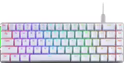 Asus ROG Falchion Ace 65% compact gaming keyboard with pre-lubed ROG NX mechanical switches with ROG switch stabilizer, sound-dampening foam, interactive touch panel, dual Type-C ports, three keyboard tilt angles, and cover case, US layout, White                          