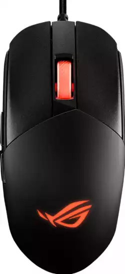 Asus ROG Strix Impact III Gaming Mouse, Semi-Ambidextrous, Wired, Lightweight, 12000 DPI sensor, 5 programmable buttons, Replaceable switches, Paracord cable, FPS gaming mouse, Black                          