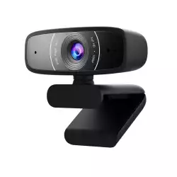 Asus WEBCAM C3, USB camera with 1080p 30 fps recording, beamforming microphone for better live-streaming video and audio quality, and adjustable clip that fits various devices                          