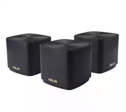 Asus Mesh WiFi, ZenWiFi XD4 Plus 3PK, AX1800, Dual-Band, coverage up to 446m2, Dual-Core CPU, 128MB/256MB Flash/RAM, Gigabit, AiProtection Classic, Traditional QoS, VPN server/client, IPTV, AiMesh, montare pe perete, Black