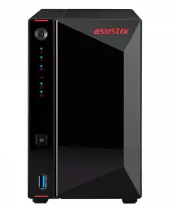 Asustor AS5202T, 2-Bay NAS, Intel Celeron J4005 Dual-Core 2.0 GHz (burst up 2.7 GHz), 2GB SO-DIMM DDR4 (Max. 8GB), 2x 2.5 GbE, 2x 2.5"/3.5" SATA3 HDD or SSD, 3x USB 3.2 Gen 1 Type A, WOW (Wake on WAN), WOL, System Sleep Mode, AES-NI hardware encryption