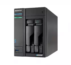 Asustor Lockerstor AS6702T, 2 Bay NAS, Intel Jasper Lake 4C 2.0 GHz, 4GB DDR4 SODIMM, M.2 NVMe x4 slots (Diskless), USB 2.0, USB 3.2 Gen 2x2, Dual 5GbE Ports, WOW (Wake on WAN), AES-NI hardware encryption, MyArchive (support btrfs and snapshot), Black