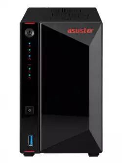 Asustor Nimbustor AS5402T, 2 Bay NAS, Quad-Core 2.0GHz CPU, Dual 2.5GbE Ports, 4GB SO-DIMM DDR4 (Max. 16GB), Four M.2 SSD Slots (Diskless), 3x USB 3.2 Gen 1 Type A, WOW (Wake on WAN), WOL, System Sleep Mode, AES-NI hardware encryption, Black