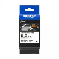 BROTHER Heat Shrink Tube Black on White 5.2mm