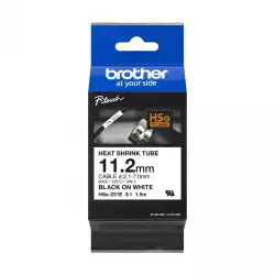 BROTHER Heat Shrink Tube Black on White 11.2mm