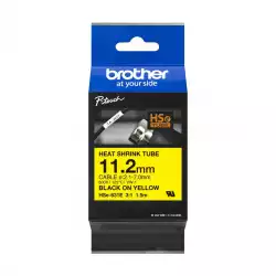 BROTHER Heat Shrink Tube Black on Yellow 11.2mm