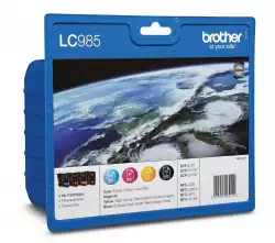 BROTHER LC-985 ink cartridge black and tri-colour standard capacity bl 300 pages cl 260 pages 4-pack blister without alarm