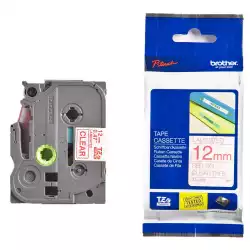 Brother TZe-132 Tape Red on Clear, Laminated, 12mm, 8m - Eco                          