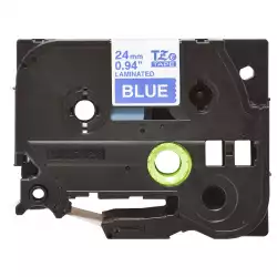 Brother TZe-555 Labelling Tape Cassette &ndash; White On Blue, 24mm wide                          