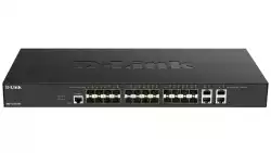 D-Link 24x10G SFP+  ports + 4x10G Base-T ports Smart Managed Switch                          