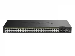 D-Link 48 Ports GE PoE (30W) + 4 Ports 10G SFP+ Smart Managed Switch, 370W                          