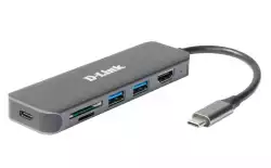 D-Link 6-in-1 USB-C Hub with HDMI/Card Reader/Power Delivery                          