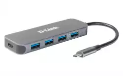 D-Link USB-C to 4-Port USB 3.0 Hub with Power Delivery                          