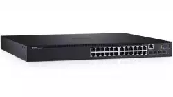 Dell Networking N1524P, PoE+, 24x 1GbE + 4x 10GbE SFP+ fixed ports, Stacking, IO to PSU airflow, AC 210-AEVY CAMPUS Smart Value Dell EMC Networking N1524P