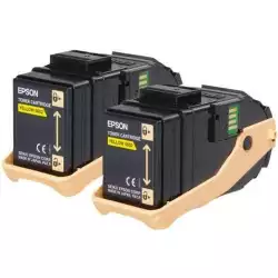Epson AL-C9300N Double Pack Toner Cartridge Yellow, 7.5k x2