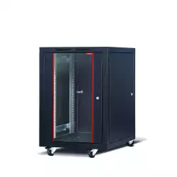 Formrack 19" Free standing rack 16U 600/600mm, height: 942 mm, loading capacity: 600 kg, front tempered glass door, openable locking sides and back (does not include castor/feet group)                          