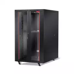 Formrack 19" Free standing rack 26U 800/800mm, height: 1384 mm, loading capacity: 600 kg, front tempered glass door, openable locking sides and back (does not include castor/feet group)                          