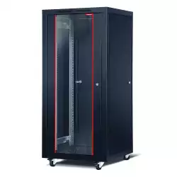 Formrack 19" Free standing rack 32U 600/1000mm, height: 1653 mm, loading capacity: 600 kg, front tempered glass door, openable locking sides and back (does not include castor/feet group)