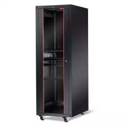 Formrack 19" Free standing rack 42U 600/800mm, height: 2096 mm, loading capacity: 600 kg, front tempered glass door, openable locking sides and back (does not include castor/feet group)                          