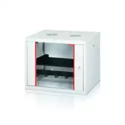 Formrack 19" Wall Mounted rack 16U 555/450mm, removable locking sides, height: 771mm, loading capacity: 100kg., tempered glass door, 19" front rails (back rails optionable)