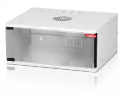 Formrack 19" Wall Mounted rack 4U SOHO 512/400mm, height: 225mm, loading capacity: 50kg., tempered glass door, 19" front rails