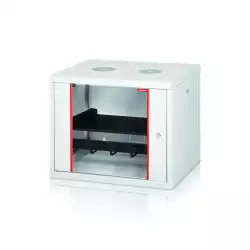 Formrack 19&quot; Wall Mounted rack 7U 555/450mm, removable locking sides, height: 371mm, loading capacity: 100kg., tempered glass door, 19&quot; front rails (back rails optionable)                          