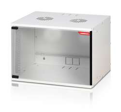 Formrack 19" Wall Mounted rack 7U SOHO 512/400mm, height: 358mm, loading capacity: 50kg., tempered glass door, 19" front rails