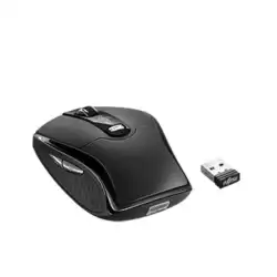 Fujitsu Wireless Mouse WI660, 2.4 GHz, 16 channels, Silent keys (90% noise reduction), Nano USB receiver, Blue LED sensor, 8 buttons 5 programmable, Mouse resolution 1000/1600/2000 dpi, USB, Black