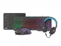 Fury Gaming Combo Set 4in1 Thunderstreak 3.0 Keyboard + Mouse + Headphones + Mousepad, US Layout